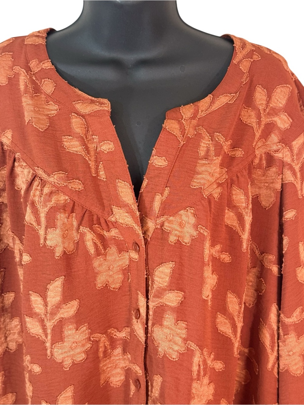 Pioneer Woman Button Front Shirred Tunic – Women’s 1X (16W-18W) NWT - Picture 4 of 7